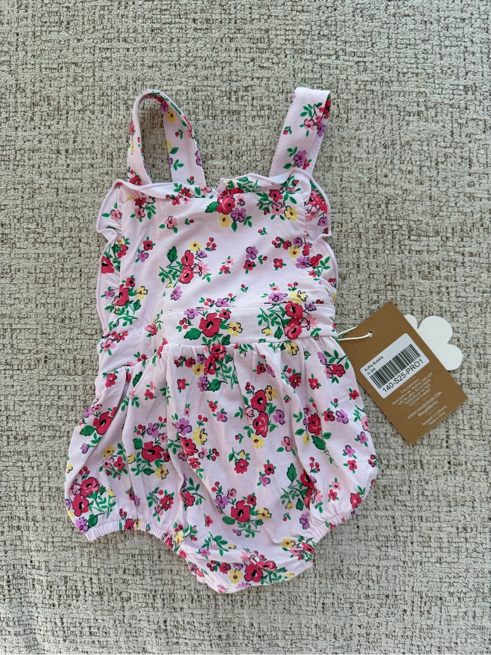 Angel Dear Pink Floral Baby One-Piece